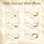 Personalized Infinity Birth Flower Necklace with Name Birthday Anniversary for Women