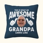 Funda de cojín personalizada con foto del abuelo y su apodo Decoración del hogar Día del padre Cumpleaños regalo para hombre