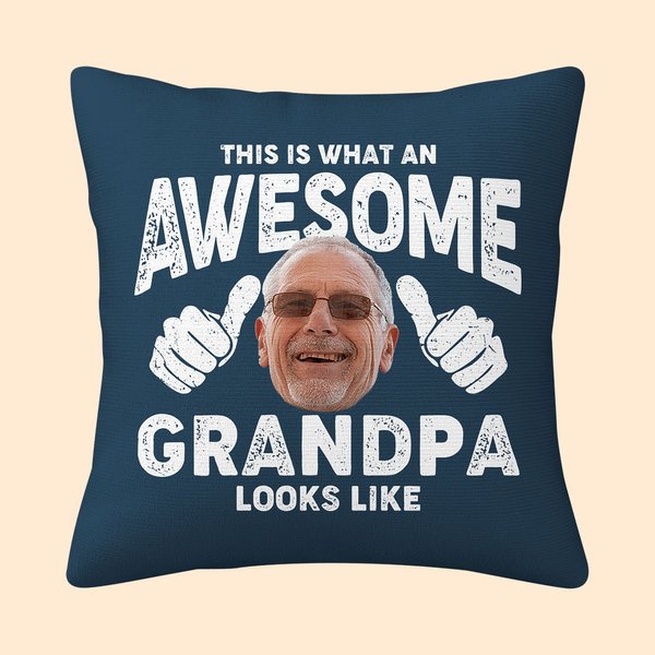 Funda de cojín personalizada con foto del abuelo y su apodo Decoración del hogar Día del padre Cumpleaños regalo para hombre