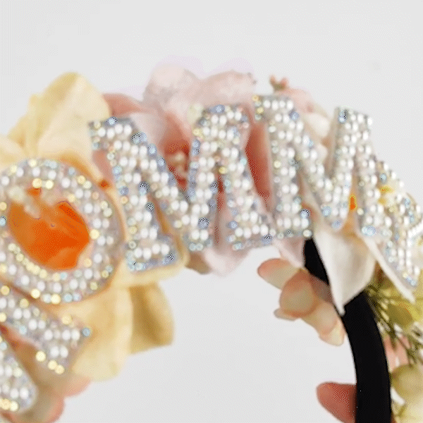 Henkilökohtainen syntymäpäivä kukka hiukset kruunu otsapanta Pearl teksti syntymäpäivä häät morsiamen suihku lahja naisille