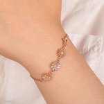 Gepersonaliseerde 1-10 Driedimensionale Geboorte Bloemen Armband Halsketting Verjaardag Waardering Gift voor Moeder Oma