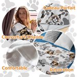 Couverture Polaire ou Sherpa Personnalisée avec Nom et Photo Chien Chat Style Photo ou Motif Cadeau Anniversaire pour Amoureux d'Animal de Compagnie