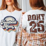 Maglietta personalizzata a tema sportivo Retro Football con nome e numero Costume per il giorno della partita Regalo di compleanno per la mamma calciatrice