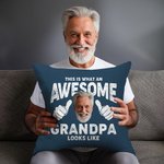 Funda de cojín personalizada con foto del abuelo y su apodo Decoración del hogar Día del padre Cumpleaños regalo para hombre