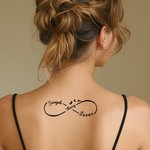Personalisierte wasserdicht Ungiftigkeit Infinity Symbol Namen Satz von 3 temporäre Tattoos mit Vögeln Party Favor Jahrestag Geschenk für Familie Freu