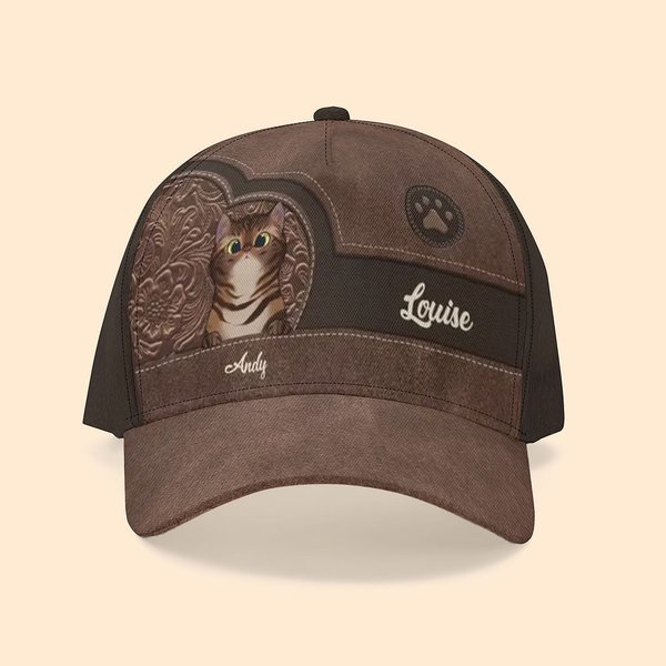 Gepersonaliseerde Multi-color Cute 1-4 katten verstelbare Baseball Cap met namen Outdoor verjaardagscadeau voor dierenliefhebbers