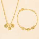 Gepersonaliseerde 1-10 Driedimensionale Geboorte Bloemen Armband Halsketting Verjaardag Waardering Gift voor Moeder Oma