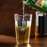 Verre à bière personnalisé avec nom, drapeau américain, Thin Blue Line Cadeau de départ à la retraite pour officier de police
