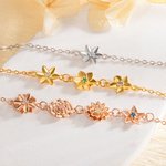 Gepersonaliseerde 1-10 Driedimensionale Geboorte Bloemen Armband Halsketting Verjaardag Waardering Gift voor Moeder Oma