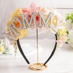 Henkilökohtainen syntymäpäivä kukka hiukset kruunu otsapanta Pearl teksti syntymäpäivä häät morsiamen suihku lahja naisille