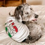 Personalised National Flag Element 100% Cotton Dog Shirt Waistcoat with Name and Number Game Day Costume Birthday Party Gift for Pet Lovers