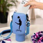 Personalisierte Cheerleader Silhouette Wasserflasche Carrier Tasche mit Tasche verstellbaren Riemen Zubehör für 40oz Stanley Geburtstag Geschenk für F