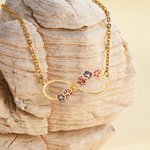 Personalisierte Infinity Halskette mit Geburtsblume und Namen Unendlichkeit Symbol Geburtstag Jahrestag Geschenk für Damen