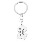 Porte-Clés Personnalisé avec Gravure de Photo d'Animal et Texte à Choix Cadeau pour Propriétaire d'Animal de Compagnie