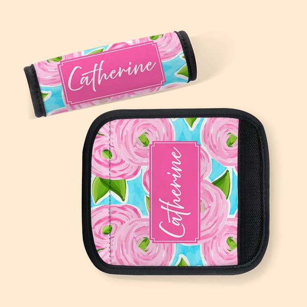 Personalised Summer Vacation Element Luggage Handle Wrap Set of 2 Travel Accessories Birthday Gift for Travel Lovers