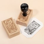 Personalisierte Vintage Ex Libris Floral hölzernen Stempel mit eingraviertem Text Geschenk für Buchliebhaber Bibliothekare Bücherwürmer