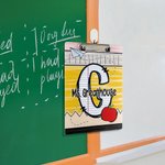 Personalized Apple Notebook Airplane Design Acrylic A4 Name Clipboard with Low Profile Clip School Essentials Back to School Gift for Teacher