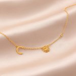 Collier Personnalisé avec 1-6 Fleur de Naissance Pierre de Naissance Initiale Cadeau Fête des Mères Anniversaire Pour Maman