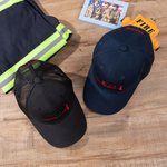 Henkilökohtainen kirjailtu punainen linja kirves lippu säädettävä Baseball Cap Mesh Trucker Hat numero ja nimi syntymäpäivä arvostus lahja palomies