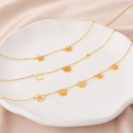 Collier Personnalisé avec 1-6 Fleur de Naissance Pierre de Naissance Initiale Cadeau Fête des Mères Anniversaire Pour Maman