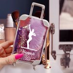 Henkilökohtainen voimistelu siluetti Mini matkalaukku matkalaukku meikki työkalut karkkia osapuoli suosikki laatikko syntymäpäivä matka lahja voimistelun ystäville