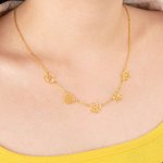 Collier Personnalisé avec 1-6 Fleur de Naissance Pierre de Naissance Initiale Cadeau Fête des Mères Anniversaire Pour Maman