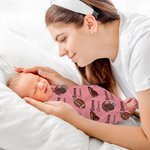 Personalised Football Helmet Design Unisex Baby Receiving Blanket Swaddle Hat Bow Headband Coming Home Outfit with Name Baby Shower Gift for Newborns