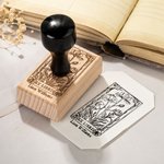 Personalisierte Vintage Ex Libris Floral hölzernen Stempel mit eingraviertem Text Geschenk für Buchliebhaber Bibliothekare Bücherwürmer