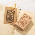 Personalisierte Vintage Ex Libris Floral hölzernen Stempel mit eingraviertem Text Geschenk für Buchliebhaber Bibliothekare Bücherwürmer