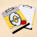Personalized Apple Notebook Airplane Design Acrylic A4 Name Clipboard with Low Profile Clip School Essentials Back to School Gift for Teacher