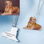 Collier ou Porte-clés Personnalisé avec Pendentif Photo de l'Animal de Compagnie Gravée Cadeau Anniversaire pour Amoureux d'Animal