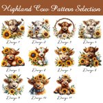 Personalised Multicolor Highland Cow Sunflower Jewellery Box with Name Birthday Gift for Women