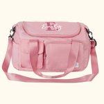 Personalised Glitter Initial Name Large Travel Duffle Bag with Multi-compartment and Shoulder Strap Back to School Birthday Gift for Women Girls