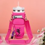 Personalisierte Rhythmische Silhouette Wasserflasche Tragetasche mit Riemen für 40oz Stanley Becher Zubehör Geburtstag Geschenk für Frauen