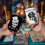 Personalized Sugar Skull Wine Tumbler with Name Mexican Day of the Dead Gothic Wedding Gift for Women Men