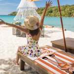 Personalized Y2K Cartoon Girl Quick Dry Striped Beach Towel with Name Travel Essential Summer Vacation Birthday  Gift for Women