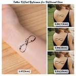 Personalisierte wasserdicht Ungiftigkeit Infinity Symbol Namen Satz von 3 temporäre Tattoos mit Vögeln Party Favor Jahrestag Geschenk für Familie Freu