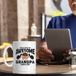 Personalized Awesome Dad Photo Portrait Ceramic Mug with Text Birthday Gift for Dad Grandpa
