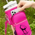 Personalisierte Rhythmische Silhouette Wasserflasche Tragetasche mit Riemen für 40oz Stanley Becher Zubehör Geburtstag Geschenk für Frauen