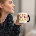 Personalized Yellow Coquette Bow Book Coffee Apple Work ID Design 11oz Ceramic Mug with Name Back to School Appreciation Gift for Teacher