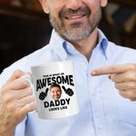 Personalized Awesome Dad Photo Portrait Ceramic Mug with Text Birthday Gift for Dad Grandpa