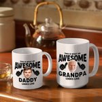 Personalized Awesome Dad Photo Portrait Ceramic Mug with Text Birthday Gift for Dad Grandpa