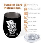 Personalized Sugar Skull Wine Tumbler with Name Mexican Day of the Dead Gothic Wedding Gift for Women Men