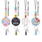 Personalisiertes Schlüsselband mit Namen und Perlen Schlüsselabzeichen mit Quaste für Lehrer Geschenk zum Lehrertag