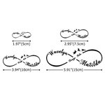 Personalisierte wasserdicht Ungiftigkeit Infinity Symbol Namen Satz von 3 temporäre Tattoos mit Vögeln Party Favor Jahrestag Geschenk für Familie Freu
