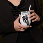 Personalized Sugar Skull Wine Tumbler with Name Mexican Day of the Dead Gothic Wedding Gift for Women Men