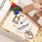 Personalised Teacher Name Bead Lanyard with Key Ring Back to School Appreciation Gift for Teacher
