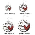 Gepersonaliseerde sport Baseball basketbal voetbal bengelen oorbellen met naam en nummer Game Day Gifts voor speler moeder
