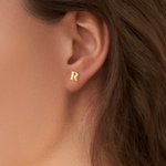 Boucles d'Oreilles Minimalistes Personnalisés avec Initiale Cadeau Anniversaire Noël pour Femme
