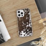 Personalised Faux Cowhide Print Monogram Phone Case for iPhone Birthday Gift for Farm Owner Cow Lover